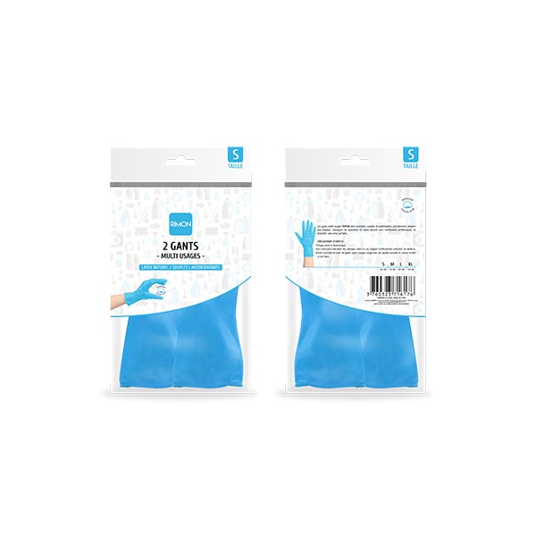 Gants RIMON multi usages latex naturel taille S X2
