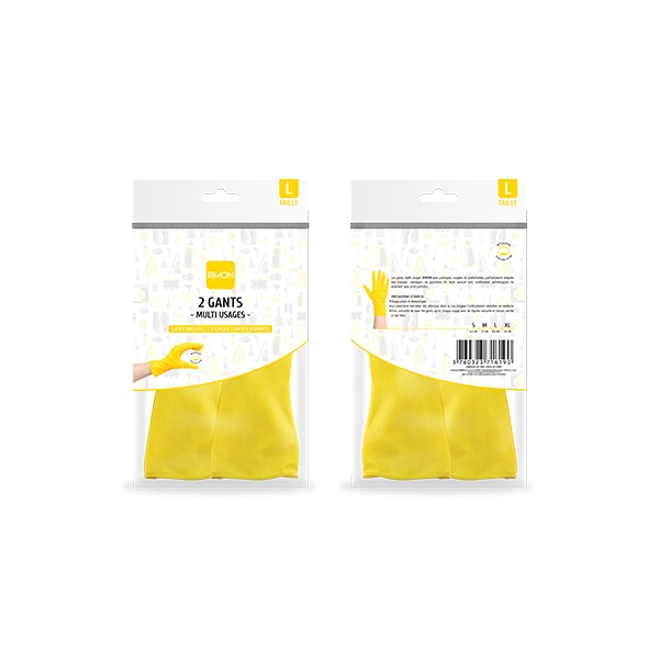 Gants RIMON multi usages latex naturel taille L X2