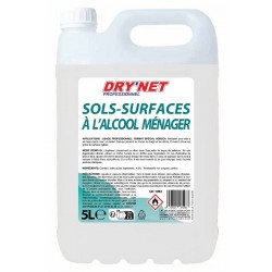 Nettoyant sols et surfaces DRY'NET professionnel alcool ménager 5 L