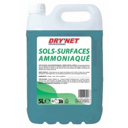 Nettoyant sols et surfaces DRY'NET professionnel ammoniaque 5 L