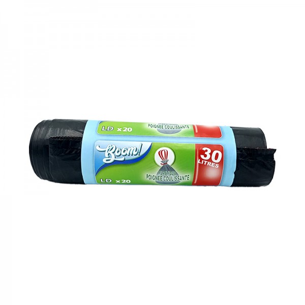 Sacs poubelles BOOM poignée coulissante 30L X20