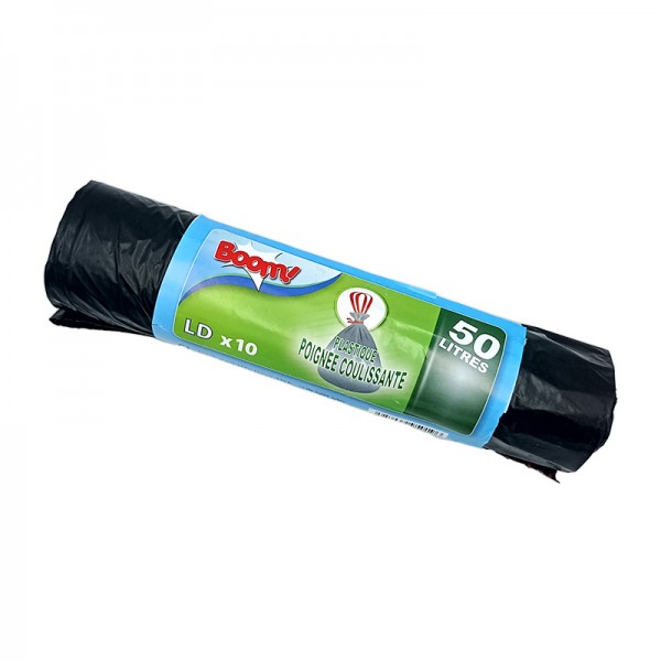 Sacs poubelles BOOM poignée coulissante 50L X10