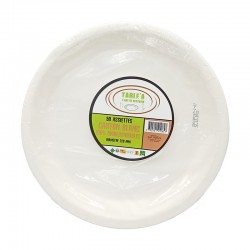 Assiettes TABLE A L'ART DE RECEVOIR compostables blanches Ø22 X50