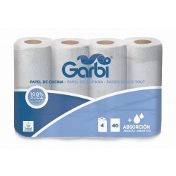 Essuie tout GARBI absorption renforcée 40 feuilles par rouleau X4