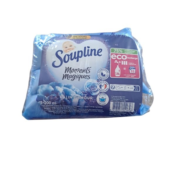 SOUPLINE Adoucissant 3x200ml Moments Magiques Calin Recharge Fr.