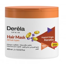MASQUE CAPILLAIRE KÉRATINE D'ORIGINE VÉGÉTAL 400 ML DERELA