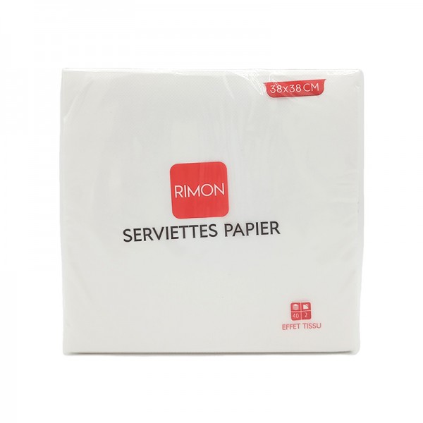 Serviettes  micropointe 2 plis blanche 38X38 cm X40