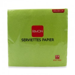 Serviettes micropointe 2 plis vert anis 38X38 cm X40