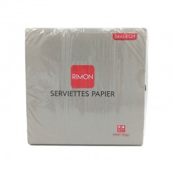 Serviettes micropointe 2 plis taupe 38X38 cm X40