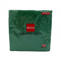 Serviettes micropointe 2 plis verte sapin 38X38 cm X40