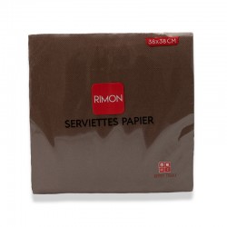 Serviettes micropointe 2 plis chocolat 38X38 cm X40