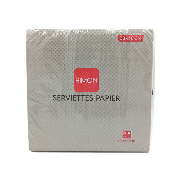 Serviettes micropointe 2 plis taupe 38X38 cm X40