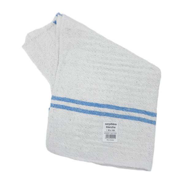 Serpillière blanche coton 50X100 cm 