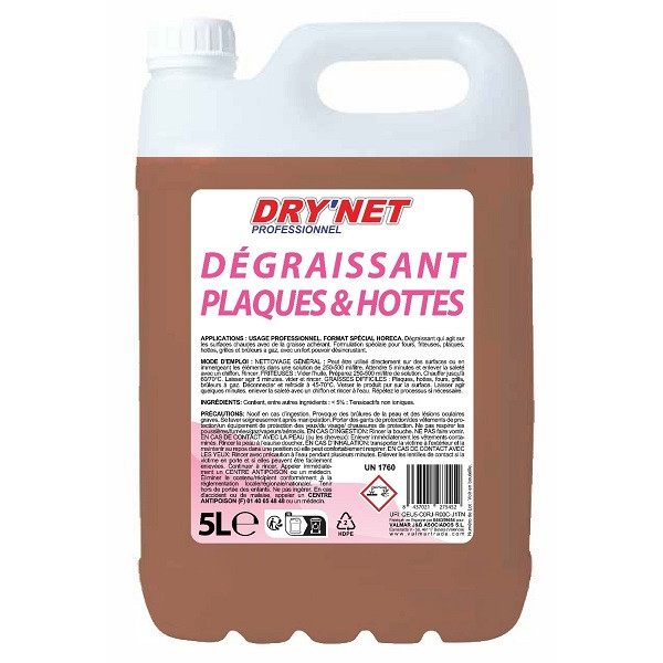 Dégraissant DRY'NET professionnel plaques & hottes 5 L