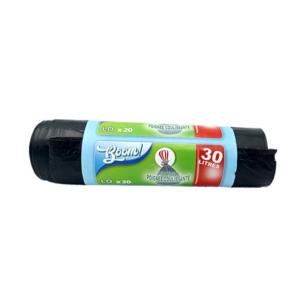 Sacs poubelles BOOM poignée coulissante 30L X20