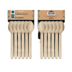 Cuillères à soupe RIMON en bois naturel 160 mm X50