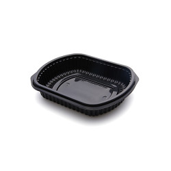Barquettes RIMON plastique PP noir epaisses 480 ml X50