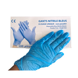 Gants Nitrile Bleus x100 -NP - Taille L - SANS GENCOD