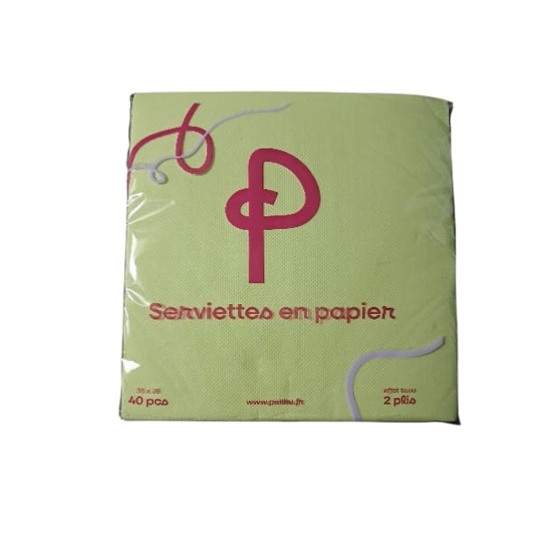 SERVIETTES MICROPOINTE 38x38 2plis 40Pcs VERT ANIS PEKKU