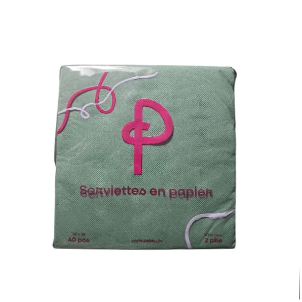 SERVIETTES MICROPOINTE 38x38 2plis 40Pcs VERTE SAPIN PEKKU