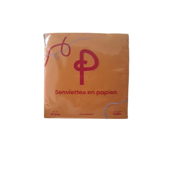 SERVIETTES MICROPOINTE 38x38 2plis 40Pcs ORANGE PEKKU