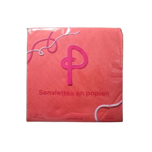 SERVIETTES MICROPOINTE 38x38 2plis 40Pcs ROUGE PEKKU