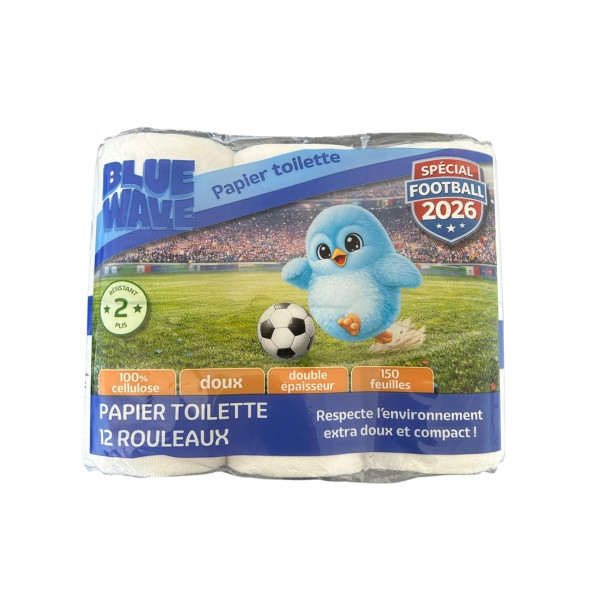 Papier toilette x12 2plis "Edition spéciale Foot" BLUE WAVE 