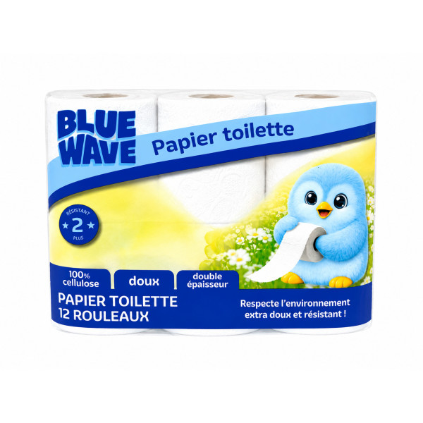 Papier toilette x12  2plis 130F BLUE WAVE