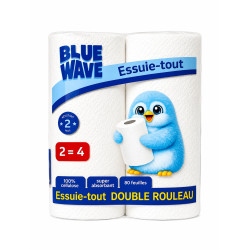 Essuie tout 2  4   2plis 80F  BLUE WAVE