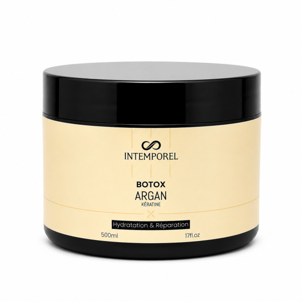 Soin Botox cheveux 500ml Argan Kératine INTEMPOREL
