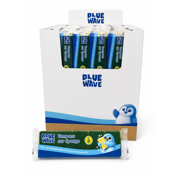 BOX Tampons sur éponge végétale x10  BLUE WAVE