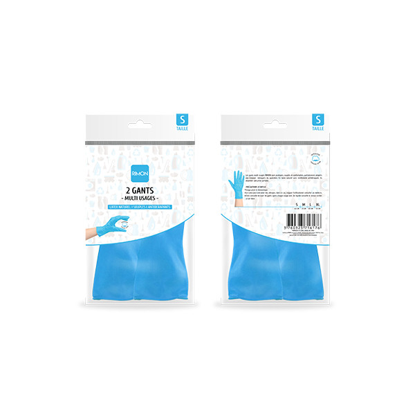 Gants RIMON multi usages latex naturel taille S X2