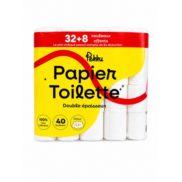 Papier toilette PEKKU 40 rouleaux (32+8)