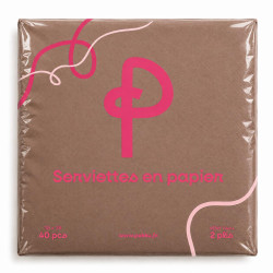 SERVIETTES MICROPOINTE 38x38 2plis 40Pcs CHOCOLAT PEKKU