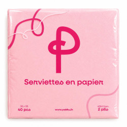 SERVIETTES MICROPOINTE 38x38 2plis 40Pcs ROSE PEKKU