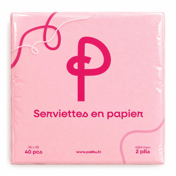 SERVIETTES MICROPOINTE 38x38 2plis 40Pcs ROSE PEKKU