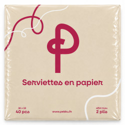 SERVIETTES MICROPOINTE 38x38 2plis 40Pcs IVOIRE PEKKU