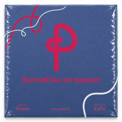 SERVIETTES MICROPOINTE 38x38 2plis 40Pcs BLEU NUIT PEKKU
