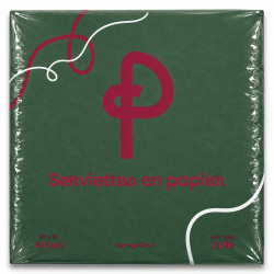 SERVIETTES MICROPOINTE 38x38 2plis 40Pcs VERTE SAPIN PEKKU