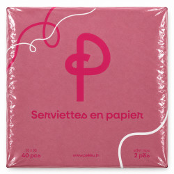 SERVIETTES MICROPOINTE 38x38 2plis 40Pcs BORDEAUX PEKKU