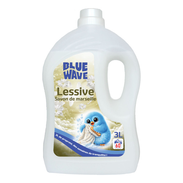 Lessive Savon Marseille 3L 60D  BLUE WAVE 