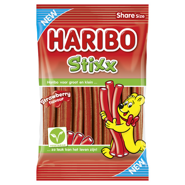 Haribo Stixx Strawberry 160g  (DLV 31/07/27)