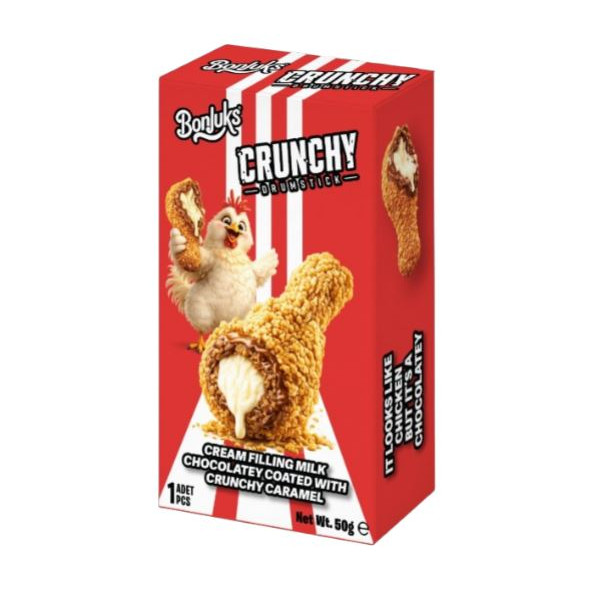 Bonjuks Crunchy Drumstick Cls Choco Coated&caramel 50g (DLV 11/07/27)